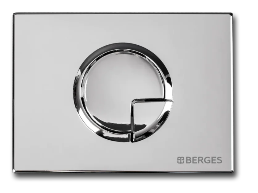 Инсталляция BERGES для скрытого монтажа унитаза NOVUM кнопка R3 хром глянец