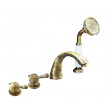 Смеситель RAV Slezаk ЛАБЭ для ванной, на 4-е отверстия, переключатель керамический, бронзовый
