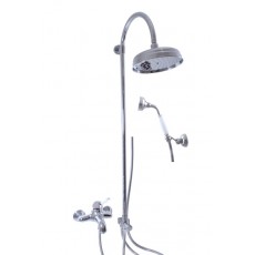Смеситель RAV Slezаk ЛАБЭ для ванной, с душевым комплектом, штанга 1120мм, керамический переключатель,головным и ручным метал. душем
