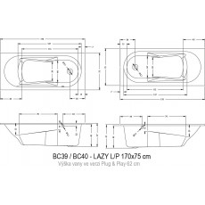Lazy 170x75 LEFT - PLUG & PLAY