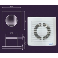 Вентилятор Migliore VentiLaTorro 100, ML.VTR-50.510, для ванной комнаты с декоративной решеткой, хром