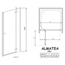 Душевая дверь в нишу Radaway Almatea DWJ 110 прозрачное стекло R