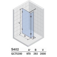 Неподвижная стенка Riho Scandic S-402 GC75200 100*200 см