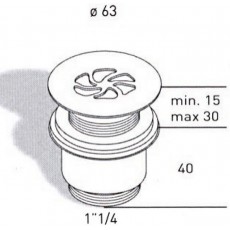 Донный клапан Migliore без перелива арт. ML.RIC-10.125BR - бронза