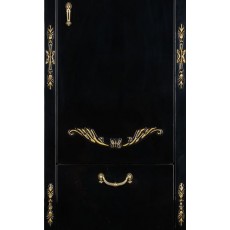 Пенал Aquanet Виктория 40, цвет черный-золото