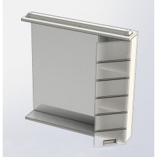 Зеркало-шкаф Aquanet Доминика 90 L Led, левый, цвет фасада белый