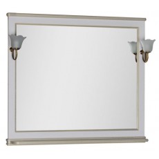 Зеркало Aquanet Валенса 110, цвет белый краколет-золото