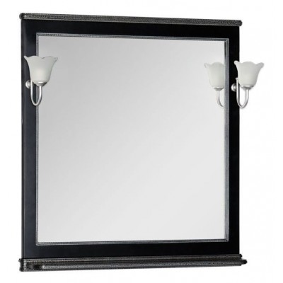 Зеркало Aquanet Валенса 90 00180140, цвет черный краколет-серебро