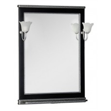 Зеркало Aquanet Валенса 70, цвет черный краколет-серебро