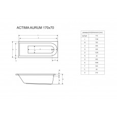 Гидромассажная ванна Excellent Actima Aurum Lux WAAC.AUR17LUX, 170*70 см, каркас в комплекте